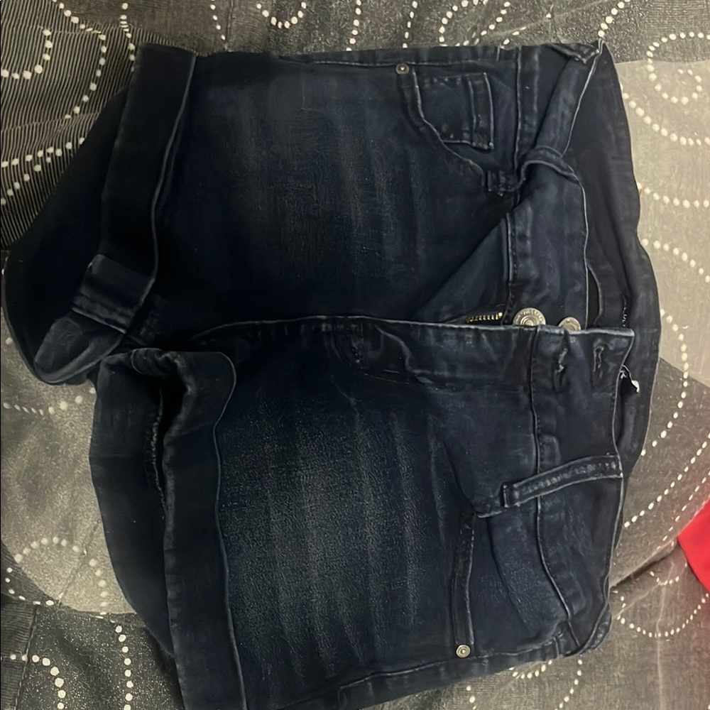 Dark Blue Denim Shorts